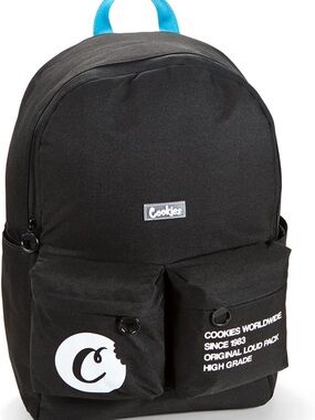 Cookies Black Backpack with Blue Carry Handle